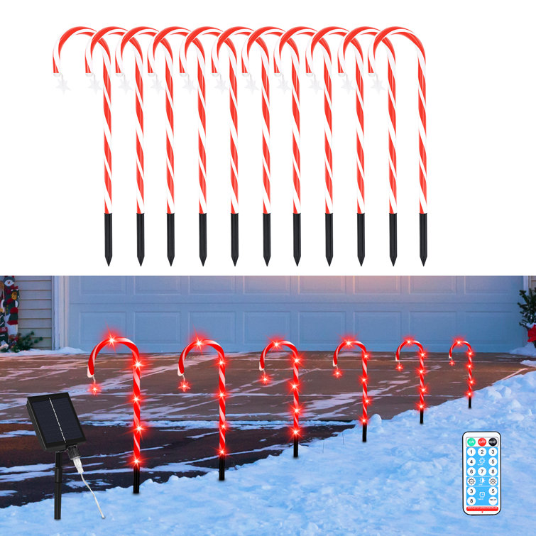 The Holiday Aisle® Solar Christmas Candy Cane Lights Wayfair Canada
